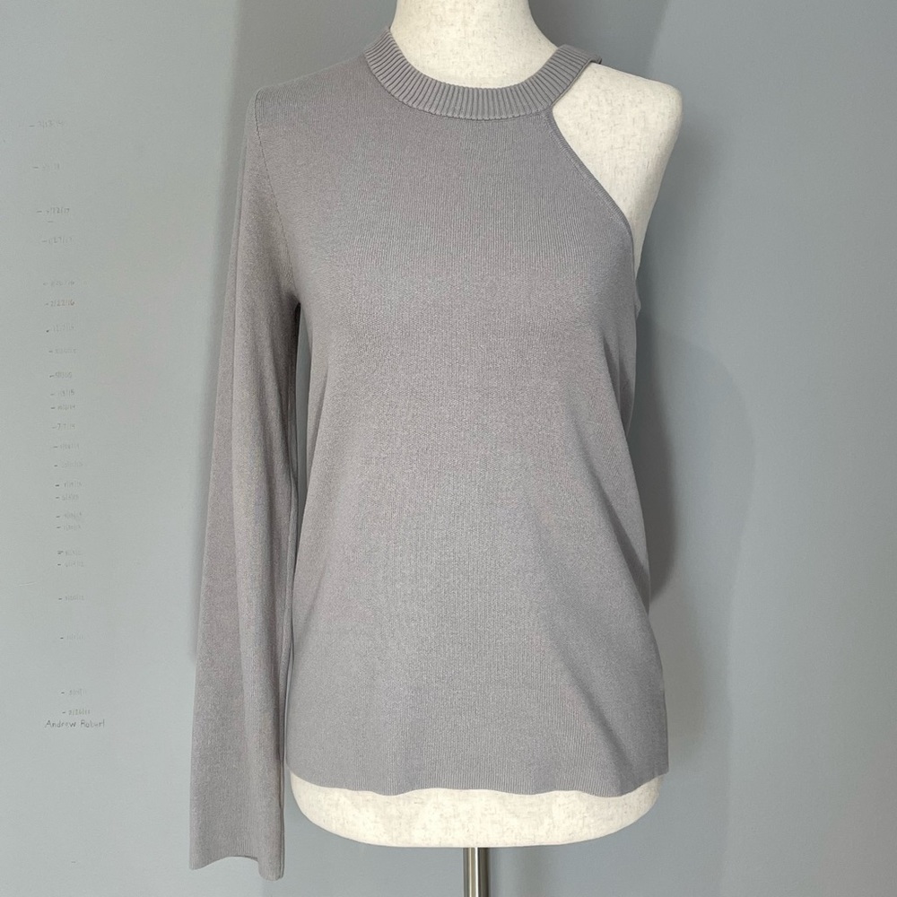 525 One Shoulder Top Size S Grey Long Sleeve Like New